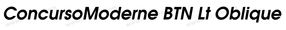 ConcursoModerne BTN Lt Oblique字体转换